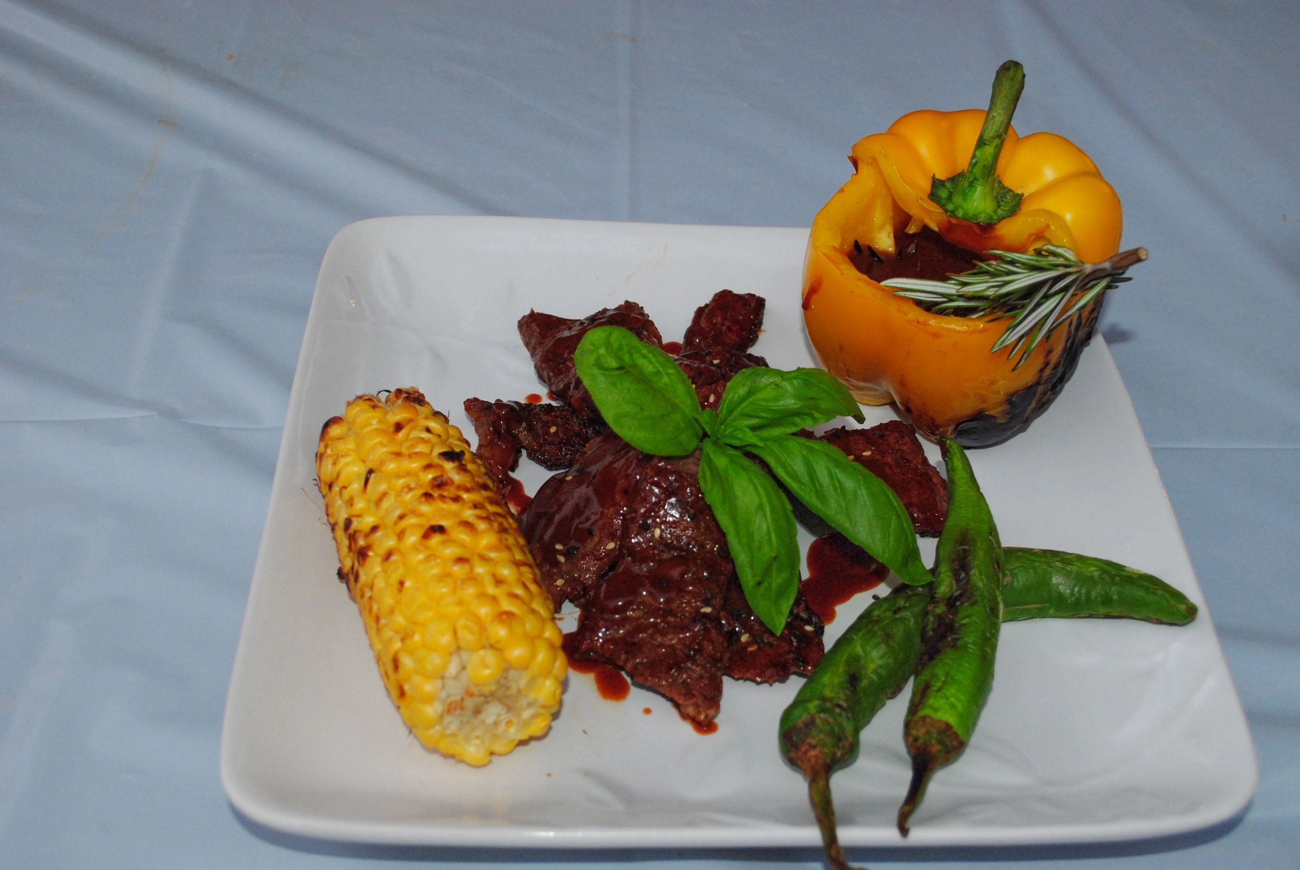Elegant plated private dinner entree