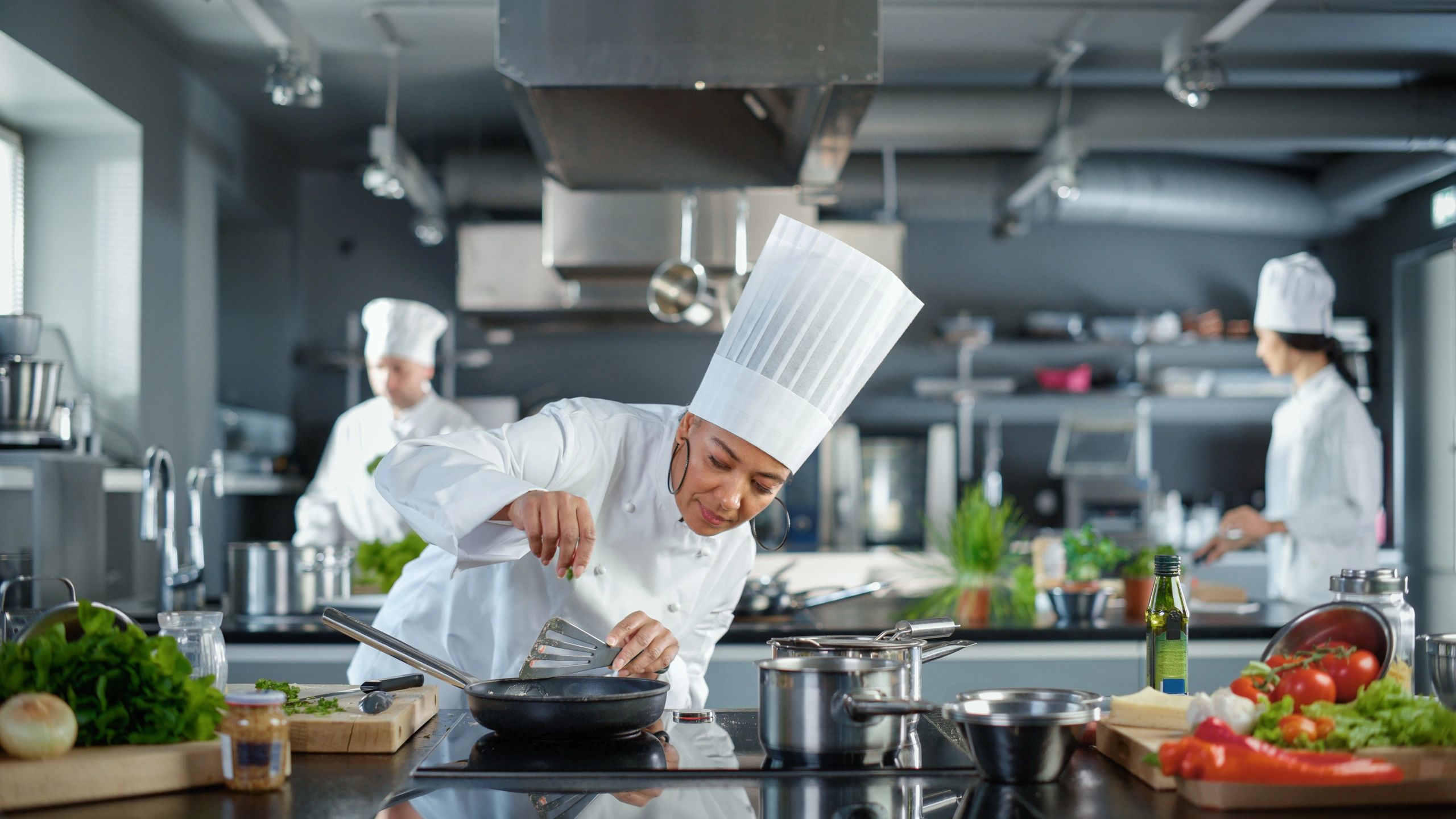Chef preparing food for an event